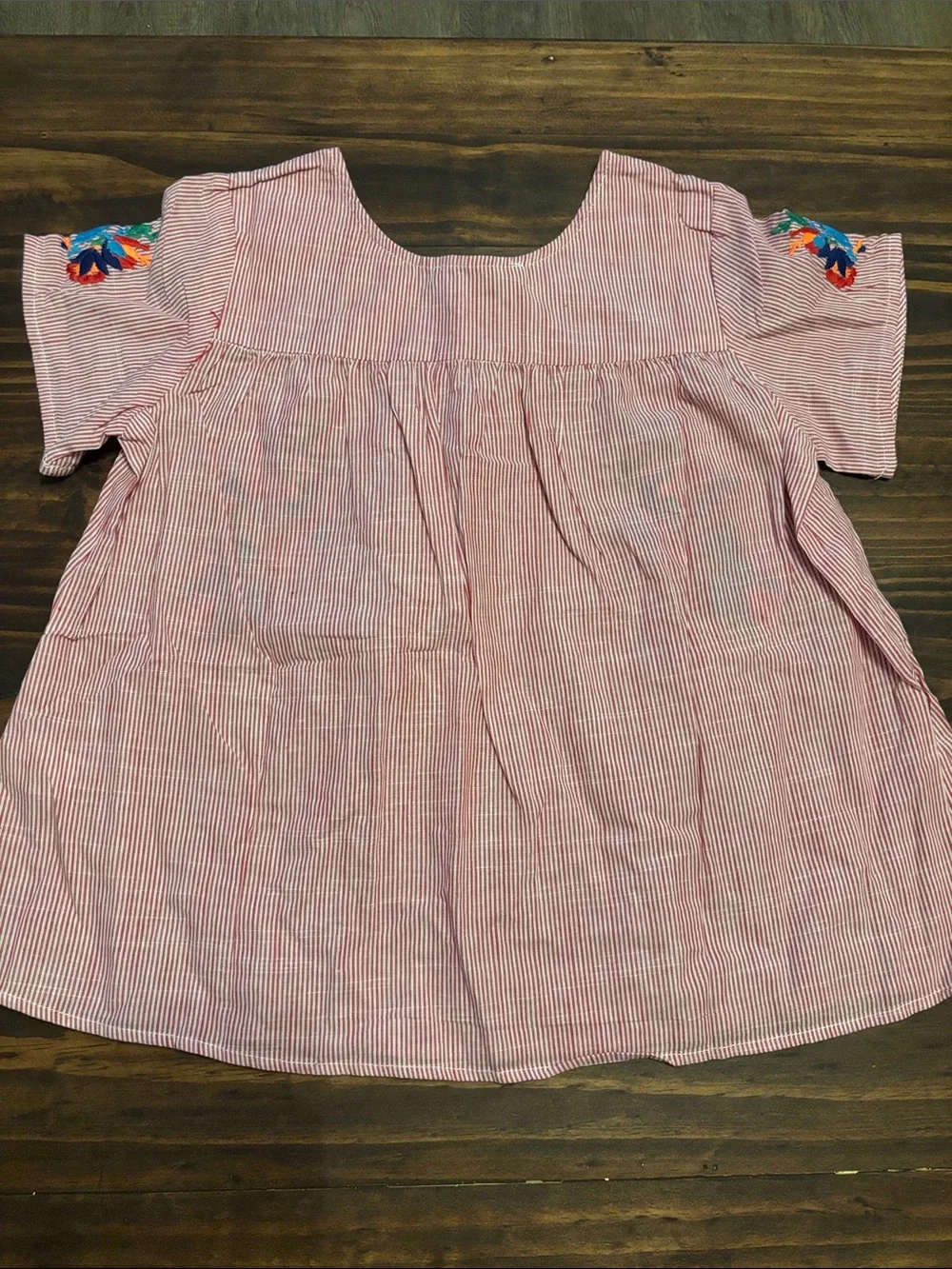 SEE AND BE SEEN girl's stripe  embroidered top large new